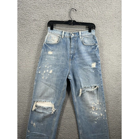 New Free People With The Band Relaxed Jeans LA Blue - Picture 3 of 12